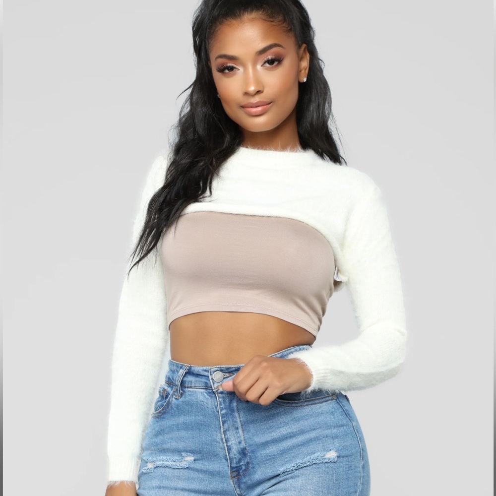 Favorite Little Cropped Fuzzy Sweater